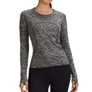 Lululemon Swiftly Tech 2.0 Long Sleeve Race Length Primal Clash Black Gray 16